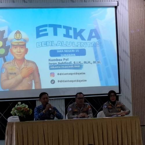 Edukasi Tata Tertib & Etika Berlalu Lintas oleh Ditlantas Polda Jawa Timur bagi Peserta Didik SMAN 15 Surabaya